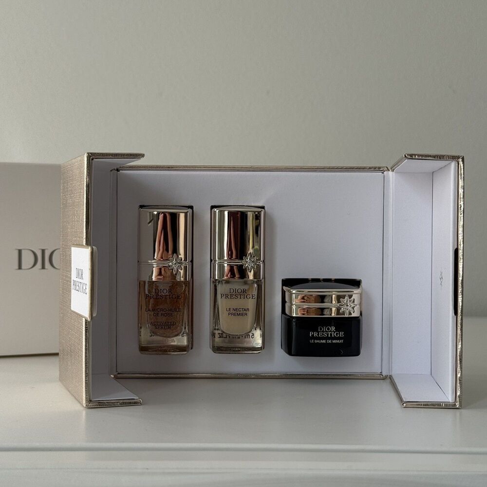 NEW DIOR Prestige La Micro-Huile de Rose Le Nectar Le Baume de Minuit Travel Set